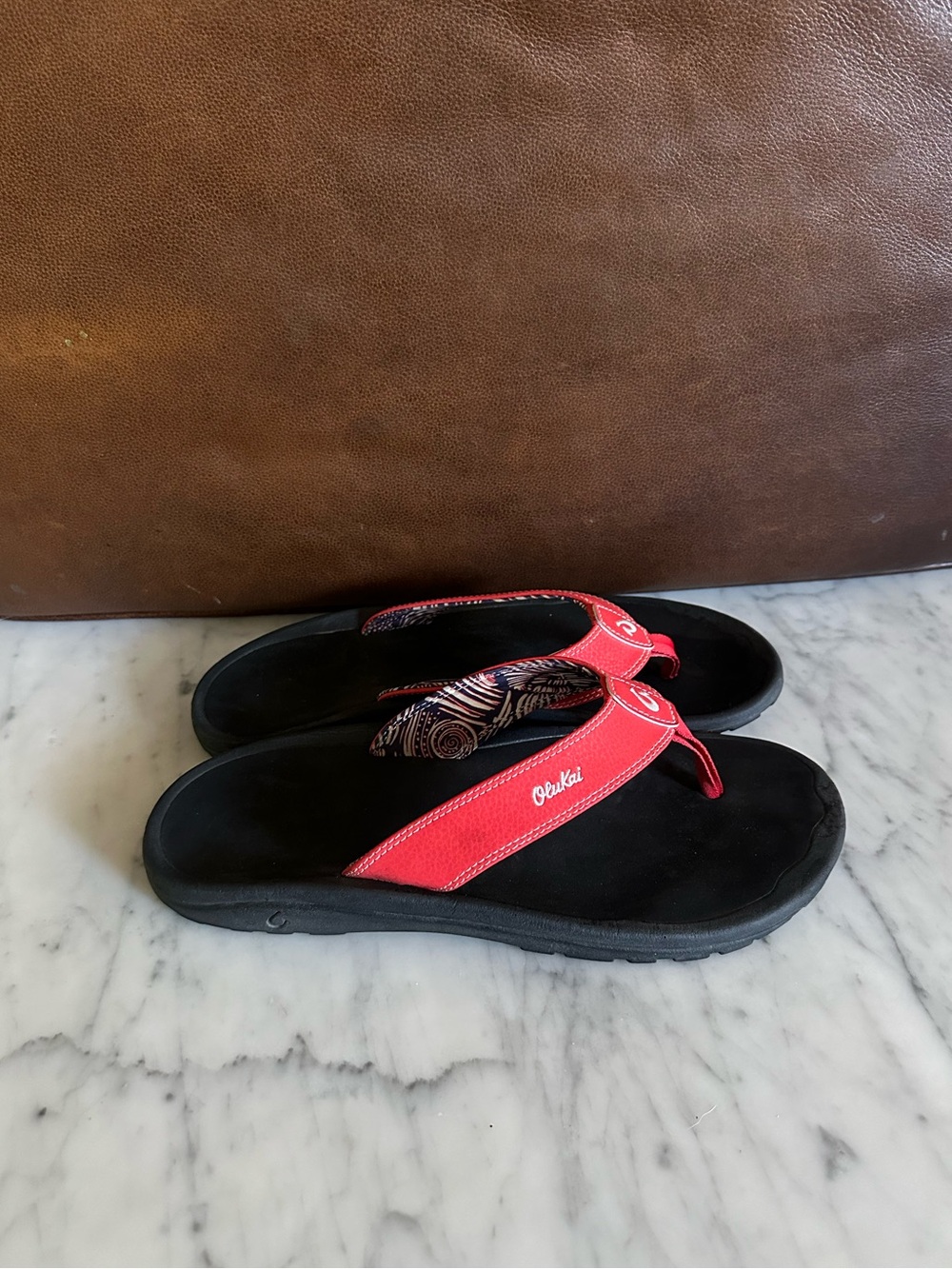 Olukai Red Flip Flops Sandals – Men’s